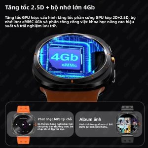 Đồng Hồ Thông Minh GPS Mới 2025 Dành Cho Nam Bộ Nhớ 4GB Chống Nước Gọi Bluetooth Đồng Hồ Thể Thao Tích Hợp La Bàn Theo Dõi Sức Khỏe & Dịch Thuật Video