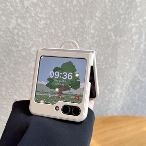 Silicone Foldable One-Piece Ring Stand Phone Case for Samsung ZFlip6/5 New Model Protection Shell Korean Ins Style