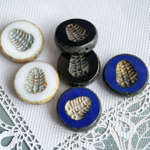 Czech Glass Beads Trilobite Large round Beads round Tag Straight Hole 1 DIY Handmade Jewelry Materials Loose Beads Accessories