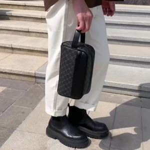 Business Mens Clutch Bag Designer Geometry PU Leather Handbag Phone Purse Fashion Clutches Luxury Men Birthday Gift Clutch Bags
