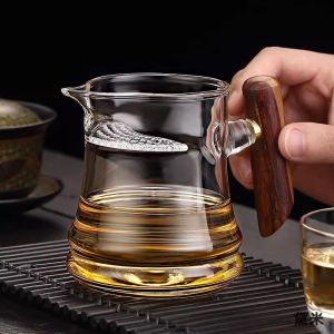 Home Thick Borosilicate Glass Tea Sea With Handle And Integrated Filter