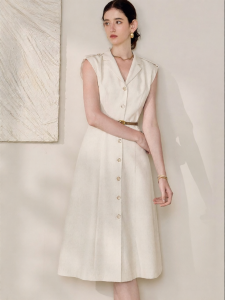 Roey s house | Professional Elegant Sleeveless Linen Dress