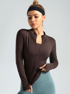 Naked sports jacket tight fitting and breathable standing yoga fitness suit running jacket womens outdoor