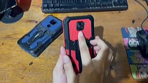Case Untuk Oppo A3s/C1 New Casing Hp Kickstand Armor Belt Clip Terbaru