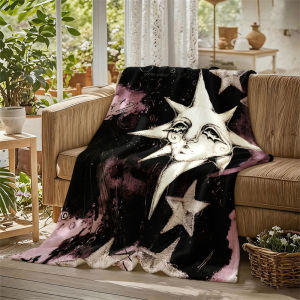 BILIBILI | Sun Face Crying Gothic Quote Flannel Blanket Perfect for Sofa Office Bed Travel Sleep Read Relax Camping Four Season Use