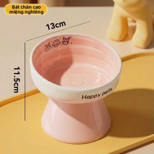 SHENJINGMAO | Bát Thú Cưng Đựng Nhiều Môi Ngỏ Rộng Chống Bẩn Màu Đen Sang Trọng