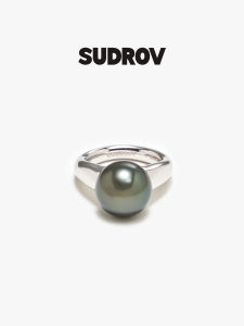 Womens 925 Silver Black Pearl Ring
