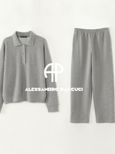 Black Label Cashmere Cotton Blend Polo Shirt & Trousers
