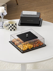 Acrylic Fruit Tray Sealed Storage Box with Lid Simple Living Room Snack Box Candy Box Home Use Fruit Tray Nordic Style