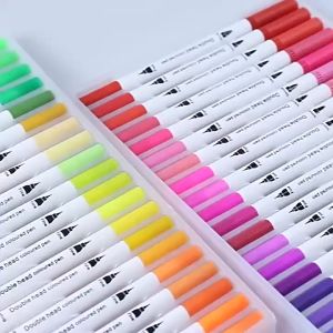 36/48/60/80/100Colors Watercolor Brush Pen Dual Tip Brush Markers Art Pen Set Flexible Painting Highlighter Art Supplies for Adult Coloring Books Christmas Cards Drawing Note Taking Lettering Calligraphy Journaling