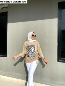 Kaos serut samping atasan wanita terbaru / kaos lengan 7/8 atasan wanita kaos serut aldira terbaru