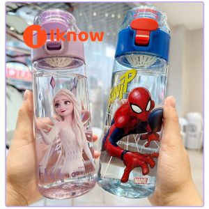 I know Tritan Kids Sports Water Bottle 550ml with Disney/Frozen/Pocoyo/Toonami Characters - New Transparent Water Reservoir For Student
