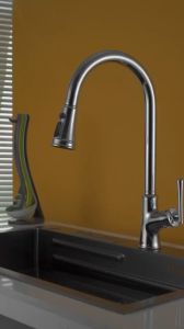 bộ vòi dây rút mạ vàng cao cấp dùng nóng lạnh chất liệu đồng thau đúc thương hiệu PAODI