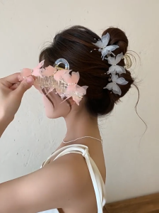 MD-C1384 Jepit Rambut Wanita Motif Kupu Kupu Mutiara Jepitan Butterfly / Hair Claw Jeday Rambut