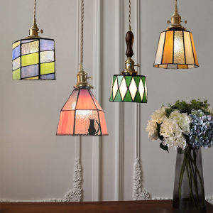 Đèn Treo Thủy Tinh Nhiều Màu Sắc Đèn Treo Sáng Tạo Theo Phong Cách Cổ Điển Cho Phòng Khách Nhà Hàng Đèn Chùm Trần Thiết Kế Gác Xép Đơn Giản Đầu Giường