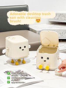 XIAOHUANGLU | Cute Press-top Desktop Trash Can with Lid
