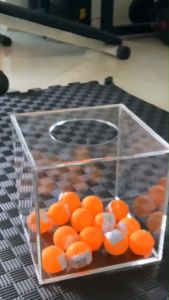 กล่องจับรางวัล แปรรูปจากแผ่นอะคริลิคใส ขนาด20x20Cm.  (TB063)