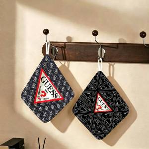 Fashion G GuessS Logo Printed Polyester Cotton Daily Towel Hanging Kitchen Hand Wiping Cloth Durable for Whole House Use