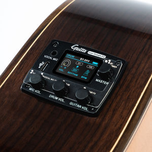 Guitto Acoustic Guitar Multifunctional Vibration Pickup GGP-05 For Live Streaming Digital Live Stream EQ With Microphone