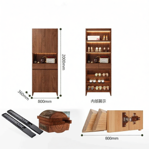 Home Entryway Cabinet With Glass Door Full-Height