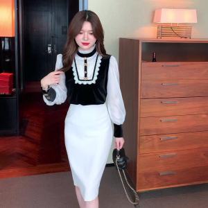 AMMIN 2024 Autumns new Pleated ruffled collar Fashion irregular buttons decorated chiffon blouse Womens Korean style Long sleeve positioning lace patchwork elegant Blouse