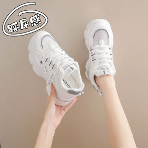 Womens Thick Bottom Breathable Mesh Sneakers Spring 2025 New Style Casual All-Match Comfortable High Top Fashion Sneakers