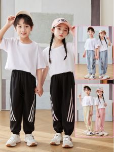 Childrens Anti-Mosquito Pants Boys Summer Thin Girl Black Ankle-Tied Sports Pants Baby Girl Pants Quick-Drying Pants