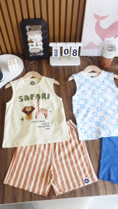 [Bộ BT ba lỗ 06 311] Bộ ba lỗ bé trai size đại Bigfox Miss Meow mặc nhà mùa hè vải cotton cho trẻ em nam 3-11 tuổi