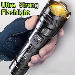 Strong Light Flashlight Outdoor Portable Strong Light Long-range USB Charging with High Battery Life