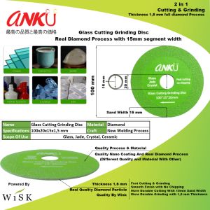 glass cutting disc sand width 15mm Piringan Pemotong Kaca Piringan Pemotong Kaca untuk Penggiling Sudut Cakram Pemotong Cepat dan Presisi Cakram Pemotong Berlian untuk Kaca Keramik Ubin Keramik Dll. Bahan Pemotong
