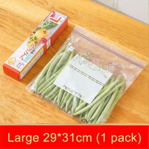 Kantong Plastik Double Ziplock Reusable Organizer Klip Penyimpanan Kulkas Makanan Buah Serbaguna Transparant