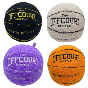 8TH 3D Offcourt Basketball Cushion Plush Basketball Decorative Round Cushion 25cm Fluffy Filled Home Decoration Kids Gifts