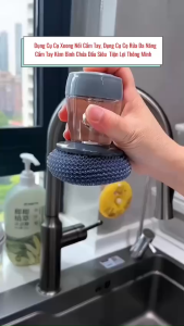 Dụng Cụ Cọ Rửa Xoong Nồi Đa Năng Có Bình Chứa Xà Phòng Tiện Lợi 2In1