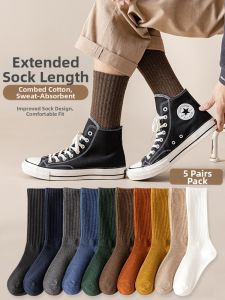 Anti-odor Sweat-absorbent Mens High Cylindrical Cotton Socks