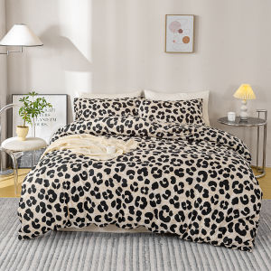 3pcs Leopard Print Duvet Cover Set Soft Skin-Friendly Bedding Set Includes 1 Duvet Cover And 2 Pillowcases