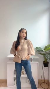 [Basica Moda] K1654 Atasan Top Baju Blouse Wanita Darcy Rajut Import