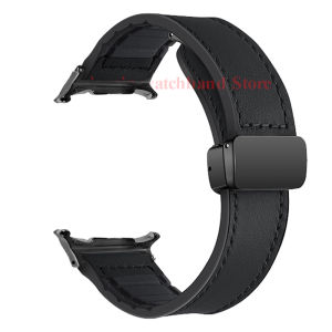 Jansin | Leather Silicone Bracelet for Samsung Galaxy Watch 9 8 44mm 40mm Magnetic Band Strap for Galaxy 8 Classic 46mm NO Gaps Watchband