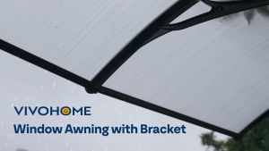 Window Door Awning Canopy with Bracket Polycarbonate Board Awning Support Bracket for Outdoor Balcony Door Window Eaves Shades Heavy Duty
