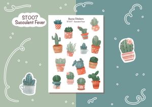 Sticker tự thiết kế - sticker sheet succlent fever - hình dán sổ nhật kí bullet journal - unim046