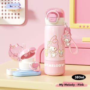 Deanbarry | School Use Cute Design Dual Drinking Straw Water Cup For Children Girl