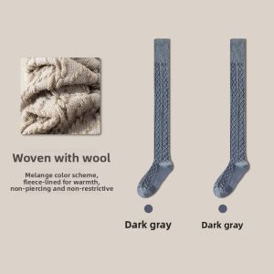 Miiow | Warm Wool Knee-high Socks For Women Thick Winter High Tube Knee Protector Slimming Long Leggings Socks Cat Person Brand