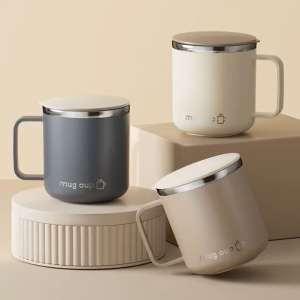 HOMEKING | 400ml Stainless Steel Insulated Thermal Coffee Mug Thermos Drinking Tea Cup Drinkware With Cover & Handle