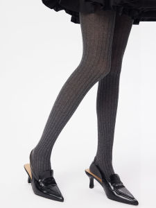 ถุงน่องผู้หญิงบางเฉียบ สีเทา ทรงสลิม เอวกลาง ทรงตรง ทรงสลิม ถุงน่องผู้หญิง ถุงน่องลำลอง ถุงน่องฤดูใบไม้ผลิและฤดูใบไม้ร่วง