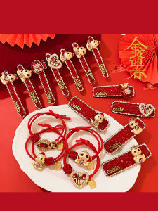 Red Snake Year Hair Clip Womens Festive Hair Accessories Side Bangs Hair Ties Lucky Year Hair Bands Korean Style Hair Accessories
