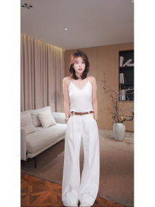 High Waist Wide Leg Casual White Jeans Womens Spring Autumn New Style Loose Fit Straight Cut Comfortable Cotton Denim Pants
