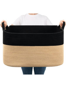 Large Capacity Cotton Rope Woven Dirty Clothes Basket Living Room Blanket Baby Toy Miscellaneous Items Organizer Basket