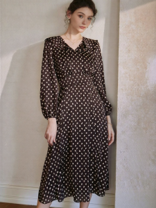 Roey s house | Elegant Office Wear Fall Commute Flowered A-Line Dress