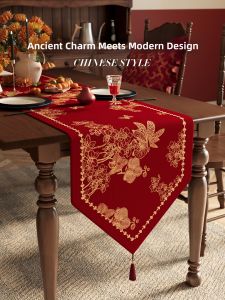 HOUGOUXIANG | Red Luxury Table Runner For New Year