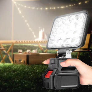 Makita ไฟทำงาน LED 4นิ้ว 2USB ไฟฉายไฟทำงาน ทำงานไฟฉายไฟฉายไฟฟ้าสปอตไลแบบพกพาแบบ เอาท์พุทกลางแจ้งตั้งแคมป์โคมไฟสำหรับ ไฟฉายฉุกเฉินแบบพกพาโคมไฟตั้งแคมป์