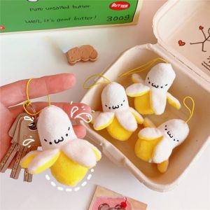 New Cute Plush Banana Keychain Backpack Pendant Kawaii Kid Toy Doll Car Key Ring Gift